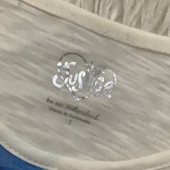 Justice girls blue glittery butterfly long sleeve shirt size 12 - Picture 3 of 4